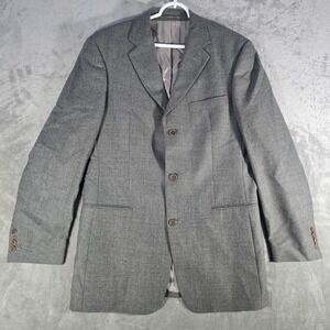 Hugo Boss Wool‎ Blazer Sport Coat Gray Three Button Jacket Mens Size 42R